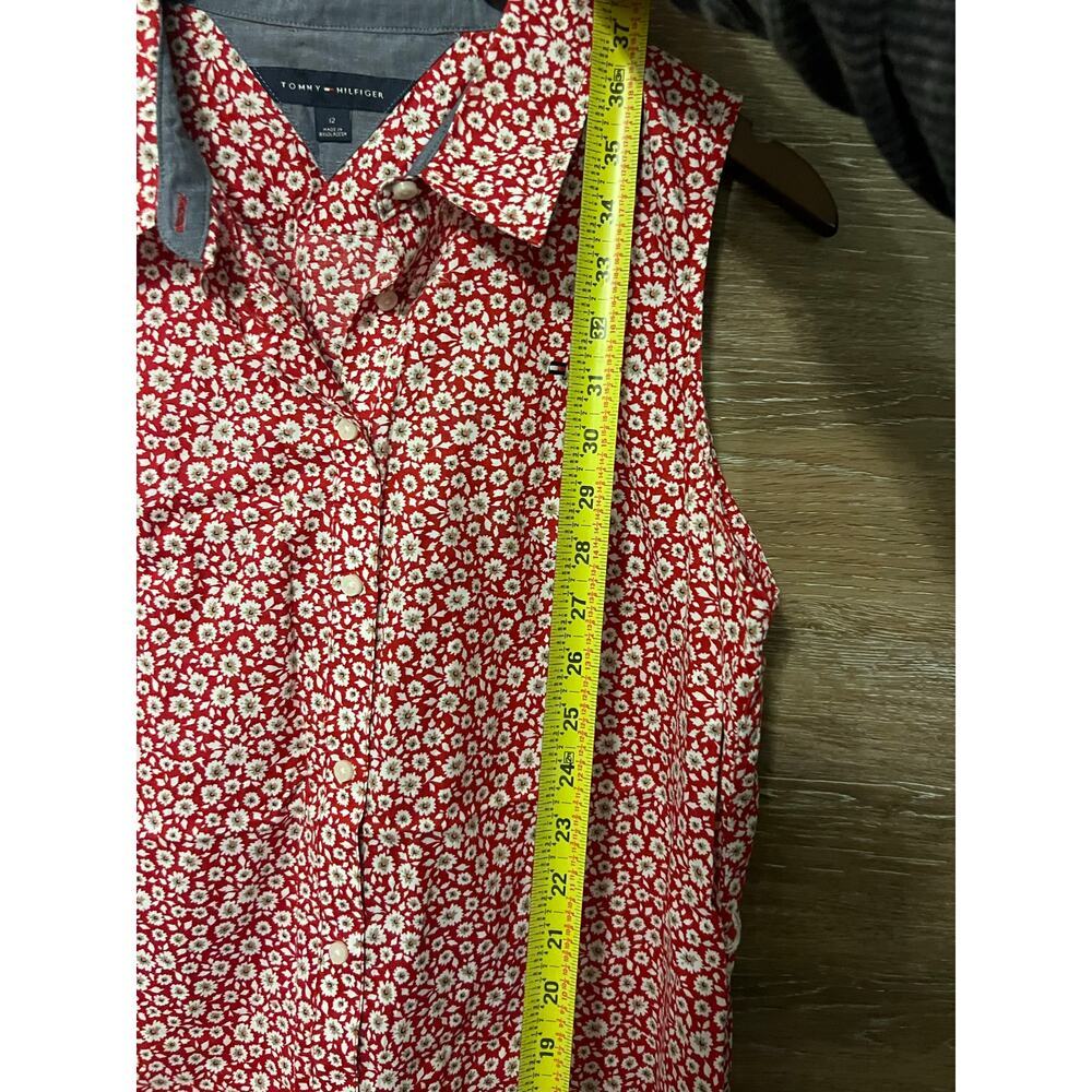 Tommy Hilfiger Dress sz 12 golf polo short cotton summer XL red floral - Picture 6 of 10